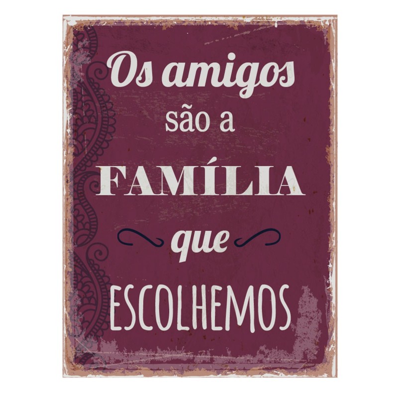 ORIGEN Home Decor Adornos pared portugues Placas Metal | Placa de Metal Rojo Rectangular - 33x25x1cm