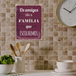 ORIGEN Home Decor Adornos pared portugues Placas Metal | Placa de Metal Rojo Rectangular - 33x25x1cm