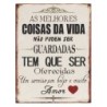 ORIGEN Home Decor Adornos pared portugues Placas Metal | Placa de Metal Beige Rectangular - 33x25x1cm