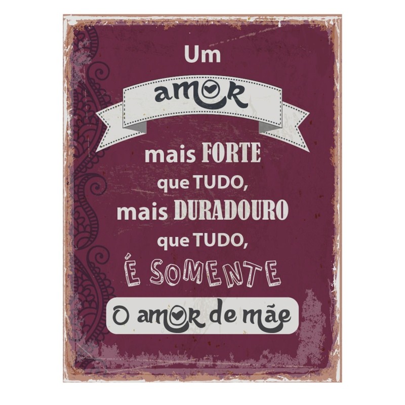 ORIGEN Home Decor Adornos pared portugues Placas Metal | Placa de Metal Rojo Rectangular - 33x25x1cm