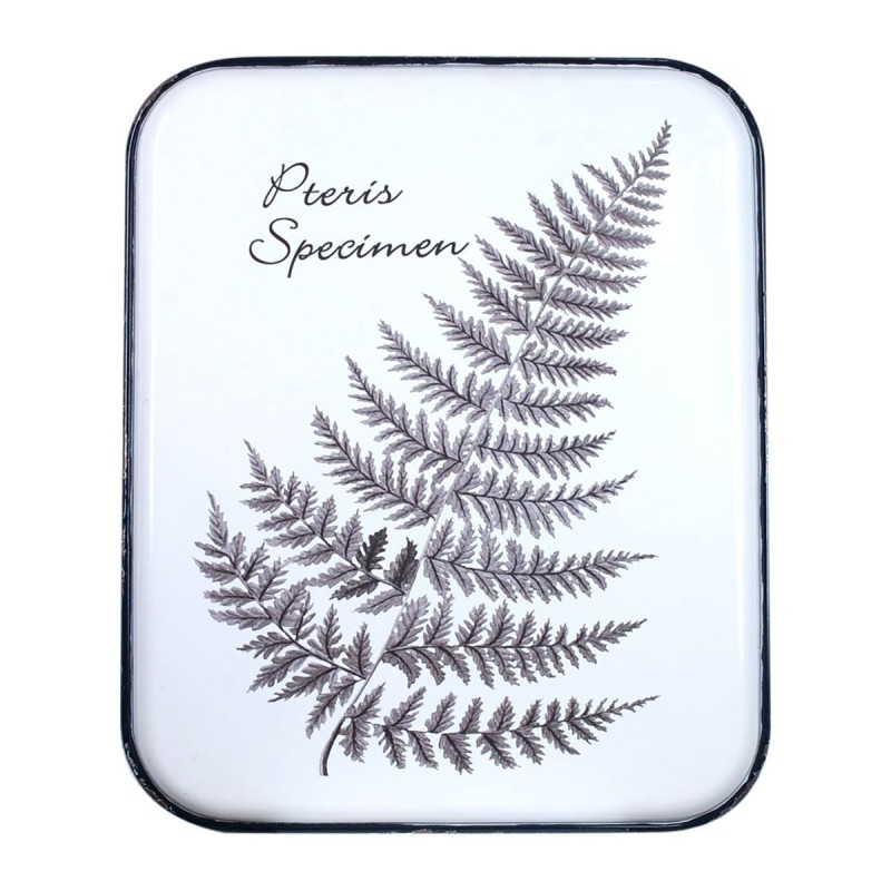 ORIGEN Home Decor Adorno Pared Hoja Placas Metal | Placa de Metal Blanco Rectangular - 53x43x2cm