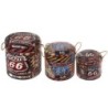 ORIGEN Home Decor - Baúles Route 66 Pack 3 Unidades Muebles | Baules Marrón - 43x40x40 cm