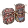 ORIGEN Home Decor - Baúles Route 66 Pack 3 Unidades Muebles | Baules Marrón - 43x40x40 cm