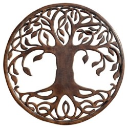 ORIGEN Home Decor - Adorno Árbol Vida  Adorno Pared | Placas De Madera Marrón - 1x90x90 cm