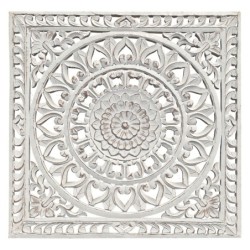 ORIGEN Home Decor - Adorno Mosaico  Adorno Pared | Placas De Madera Blanco - 1x90x90 cm