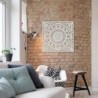 ORIGEN Home Decor - Adorno Mosaico  Adorno Pared | Placas De Madera Blanco - 1x90x90 cm