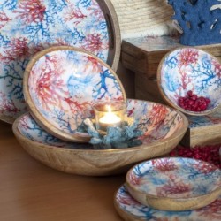 ORIGEN Home Decor - Bowl coral  Cocina | Cajas Y Bandejas Azul - 7x15x15 cm