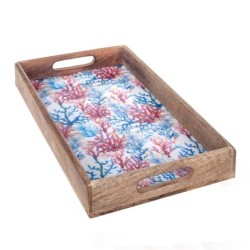 ORIGEN Home Decor - Bandeja coral  Cocina | Cajas Y Bandejas Azul - 5x23x38 cm