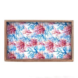 ORIGEN Home Decor - Bandeja coral  Cocina | Cajas Y Bandejas Azul - 5x23x38 cm