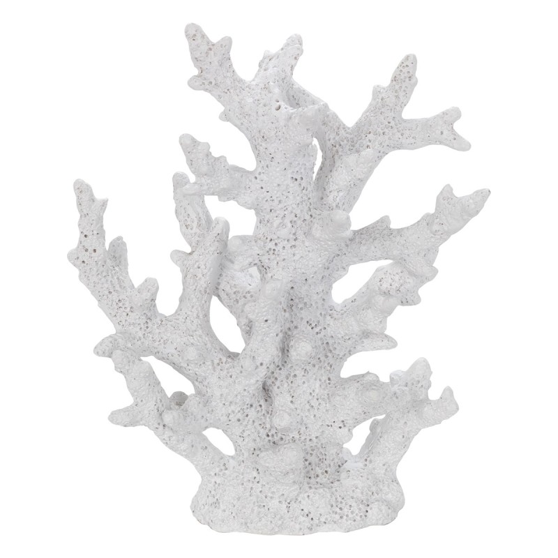 ORIGEN Home Decor Coral Marinero | Figura Decorativa Resina Blanco - 24x19x8cm