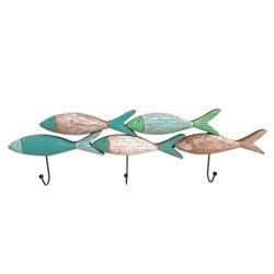 ORIGEN Home Decor Percha Pez Percheros Azul - 18x60x5cm Decoración Marinera y Náutica