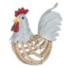 ORIGEN Home Decor Gallo Animales Figura de Gallina Plateado 26x28x16cm