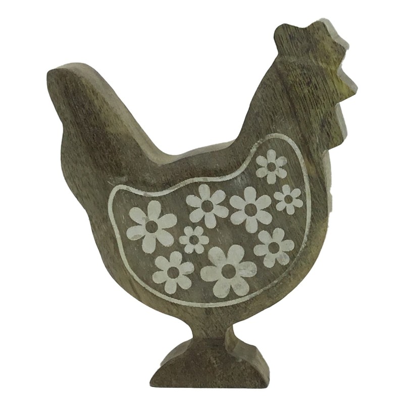 ORIGEN Home Decor Gallina De Madera Animales | Figura de Gallina Marrón - 18x15x3cm