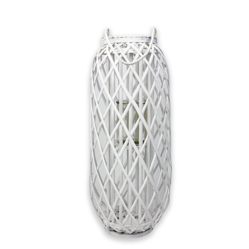 ORIGEN Home Decor Candelabro Jarrones Y Portavelas - Diseño Bohemio | Blanco - 72x28x28cm