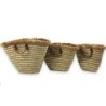 ORIGEN Home Decor Cestas 3U Marrón - Set de 3 Cestas de Almacenaje de Hoja de Maíz y Cuerda