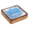 ORIGEN Home Decor Plato Peces Cuadrado Cajas Y Bandejas | Plato Azul Cuadrado - 3x10x10cm