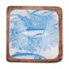 ORIGEN Home Decor Plato Peces Cuadrado Cajas Y Bandejas | Plato Azul Cuadrado - 3x10x10cm