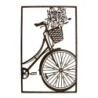 ORIGEN Home Decor Adorno Pared Bicicleta Apliques Metal Gris Vintage 75x48x1cm