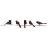 ORIGEN Home Decor Adorno Pared Pajaros Apliques Metal Negro 19x96x1cm