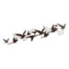 ORIGEN Home Decor Adorno Pared Pajaros Apliques Metal Negro 19x90x1cm