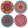 ORIGEN Home Decor Salvamantel Mandala 4U Marrón Redondo - 1x20x20cm