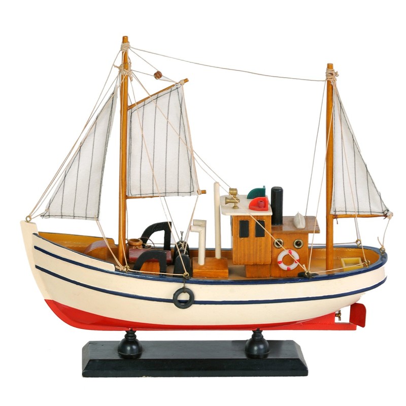 ORIGEN Home Decor Barco Pesquero Vehiculos | Modelismo de Barcos Crudo - 27x30x8cm