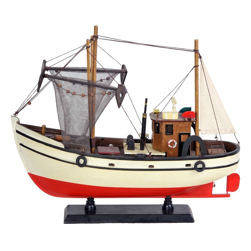 ORIGEN Home Decor Barco Pesquero Vehiculos | Modelismo de Barcos Crudo - 38x45x14cm