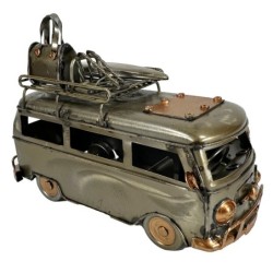 ORIGEN Home Decor Autobus Metal Vehiculos Vintage | Modelismo Terrestres Gris - 12x17x8cm