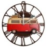 ORIGEN Home Decor Reloj Autobus Vintage Rojo Redondo 34x33x4cm