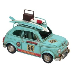 ORIGEN Home Decor Coche Metal Vehiculos Vintage Azul 16x27x14cm