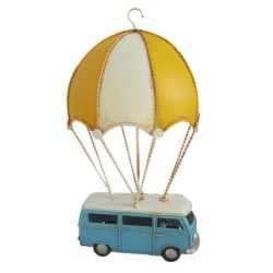 ORIGEN Home Decor Coche Paracaidas Vehiculos Vintage Amarillo 31x18x17cm Metal Resistente