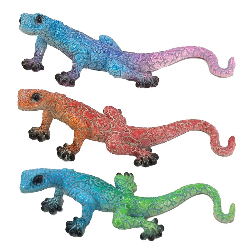 ORIGEN Home Decor Lagarto 3U Animales | Figura de Lagarto Azul - 5x17x9cm