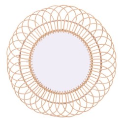 ORIGEN Home Decor Espejo Circular Redondo - Blanco Vintage - 90x90x2cm