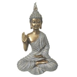 ORIGEN Home Decor Buda Budas Figura de Buda Gris - 25x15x8cm Resina Alta Calidad