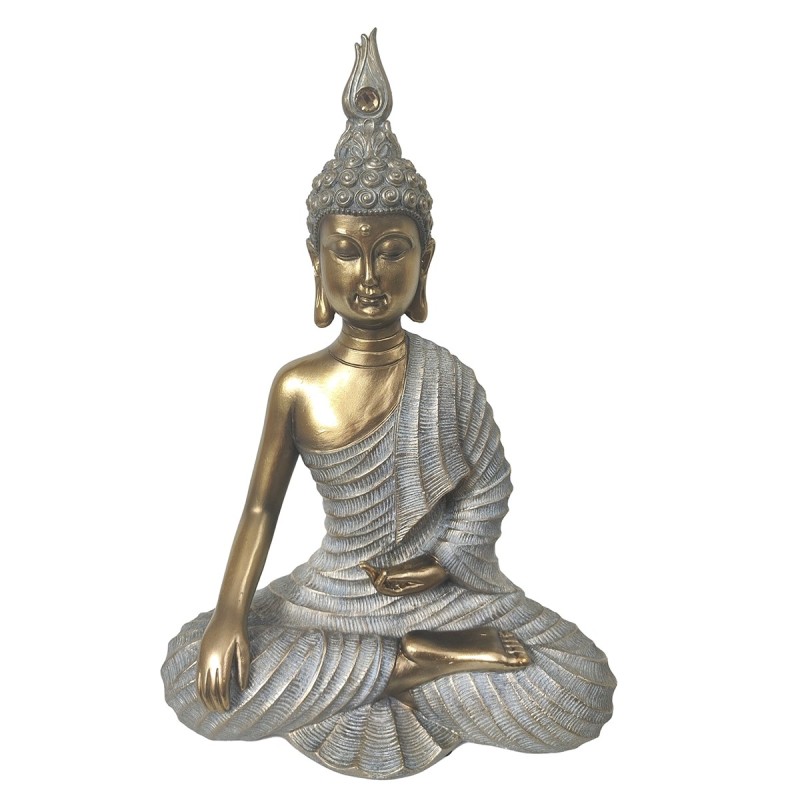 ORIGEN Home Decor Buda Budas Figura de Buda Gris - 33x22x12cm Resina Alta Calidad