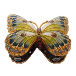 ORIGEN Home Decor Joyero Mariposa Miniaturas | Joyero Marrón - 3x8x6cm