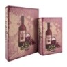 ORIGEN Home Decor Caja Libro Uva Y Vino 2U Marrón Rectangular - 27x18x7cm