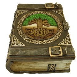 ORIGEN Home Decor Caja Libro Arbol De La Vida Fantasia Verde 6x12x14cm