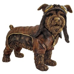 ORIGEN Home Decor Perro Bulldog Animales Figura de Perro Marrón 25x32x15cm