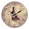 ORIGEN Home Decor Reloj Uva Y Vino Redondo Naranja 34x34x4cm - Decoración Vintage de Pared