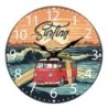 ORIGEN Home Decor Reloj Surf Naranja Redondo 34x34x4cm - Relojes de Pared Vintage para Decorar el Hogar