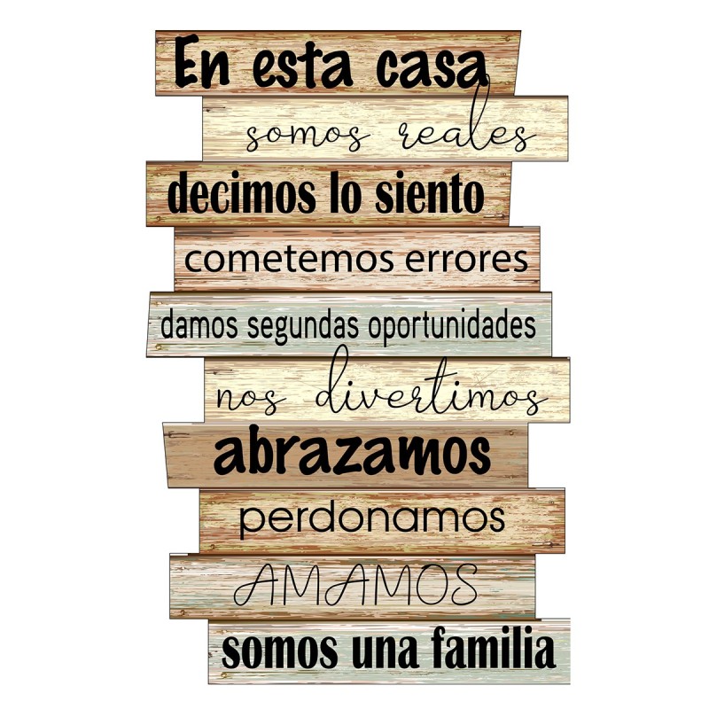 ORIGEN Home Decor Adorno Pared Familia Placas Metal Marrón 45x29x1cm