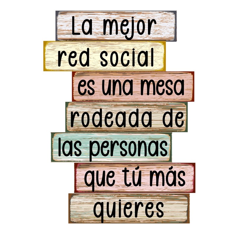 ORIGEN Home Decor Adorno Pared Red Social Placas Metal Marrón 35x25x1cm