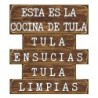 ORIGEN Home Decor Adorno Pared Cocina De Tula Placas Metal Marrón 25x22x1cm