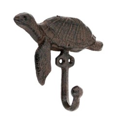 ORIGEN Home Decor Percha Tortuga 1 Pomo Percheros Gris Vintage - 12x13x4cm