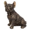 ORIGEN Home Decor Perro Bulldog Animales Figura de Perro Gris - 27x24x17cm