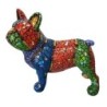 ORIGEN Home Decor Perro Bulldog Animales Figura de Perro Azul - 19x31x9cm Resina Decorativa