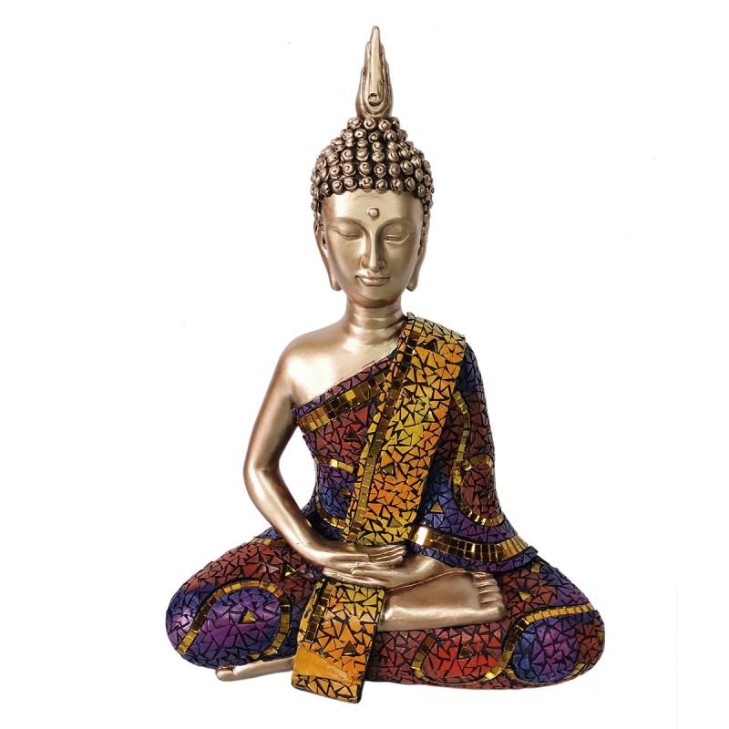 ORIGEN Home Decor Buddha Budas | Figura de Buda Gris - 30x22x13cm