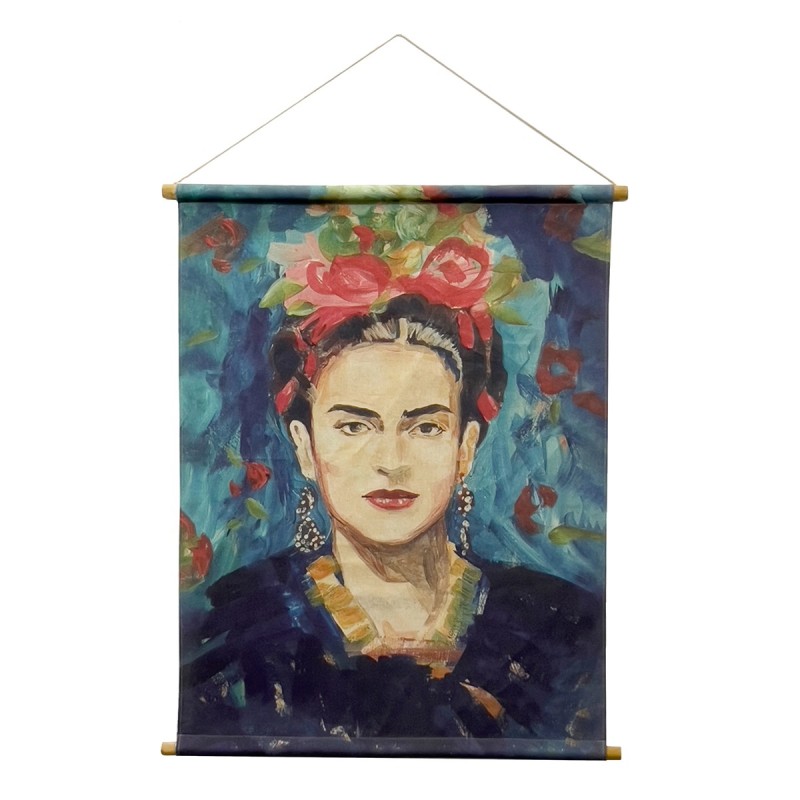 ORIGEN Home Decor Lienzo Enrollable Frida Cuadros Gris Rectangular 100x80x2cm