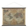 ORIGEN Home Decor Lienzo Enrollable Mapamundi Cuadros Gris Rectangular 75x100x2cm